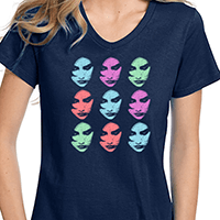 Brave Remaster '18 Design Ladies Navy Blue V-Neck