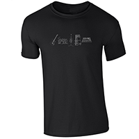 Band Signatures Design Black T-Shirt