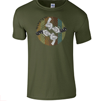 Living In FEAR Design Military Green T-Shirt