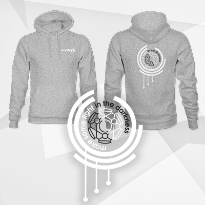Make Some Light Design Heathered Light Grey Hoodie
