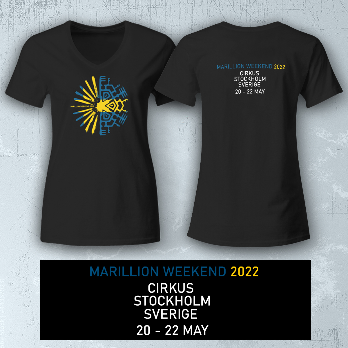 MW 2022 - Sweden Ladies Ladies Black V-Neck T-Shirt