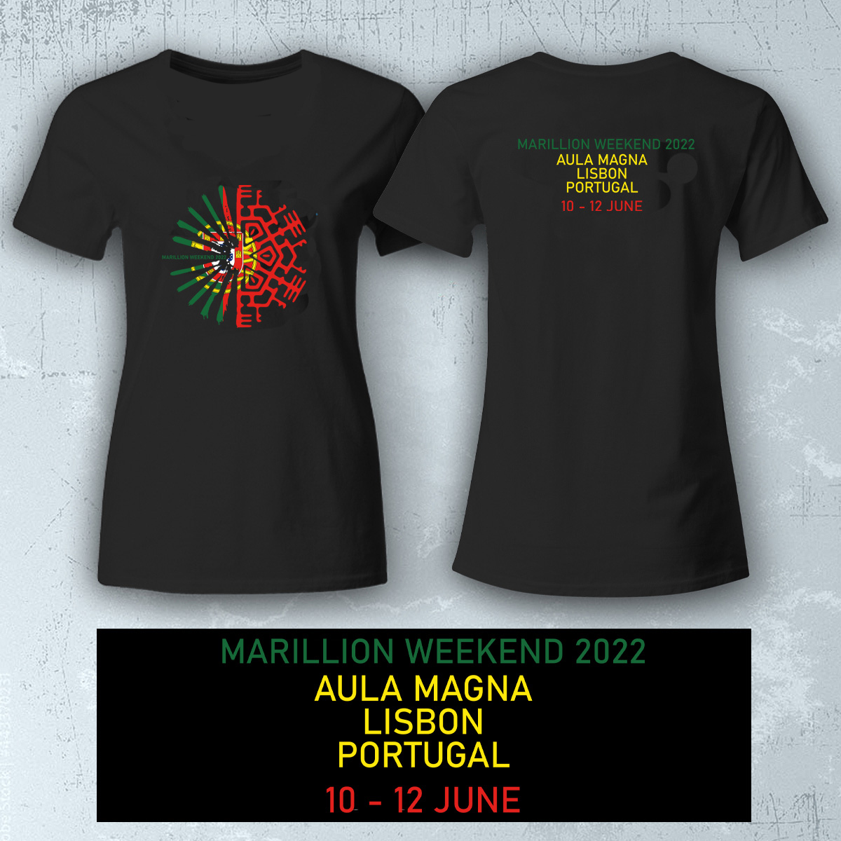 MW 2022 - Portugal Shirts Ladies Black Round Neck T-Shirt